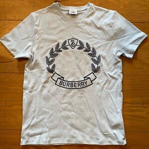 Grey Burberry jersey cotton men’s t shirt with embroidered emblem size M